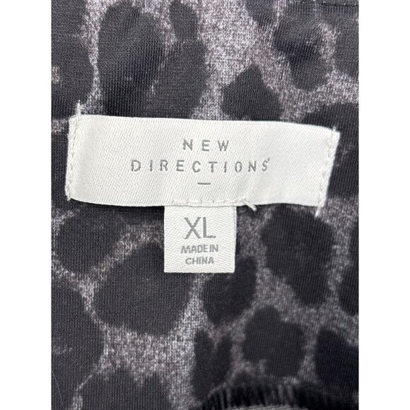 New Directions Animal Print Stretch Ponte Slim Pant Gray Black Size XL NEW - Picture 5 of 6